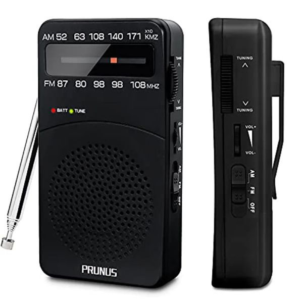 Rádio Prunus J166 Pocket Mini Radio Radio FM/Am Receptor de Rádio Digital FM87108MHz MP3 Music Player Radios para baterias AA