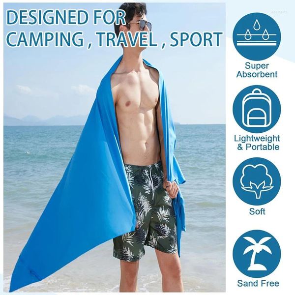 Handtuch anpassbar mit Mesh-Bag-Bewegung Mikrofaser schnell trocknen superabsorbent für Camping Gym Yoga Rucksackwanderung