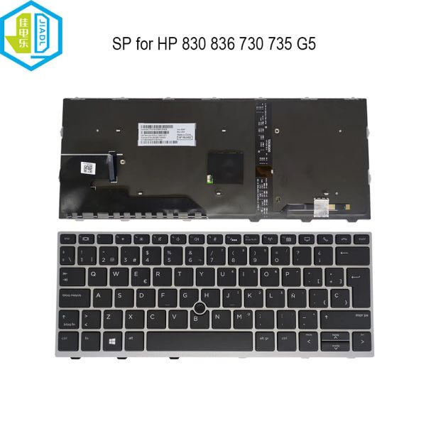 Teclados nos EUA Es Espanhol Teclado de Lapto Espanhol para HP Elitebook 836 730 G5 735 G5 G6 830 G5 L076666001 L13697071 Teclados de luz de fundo