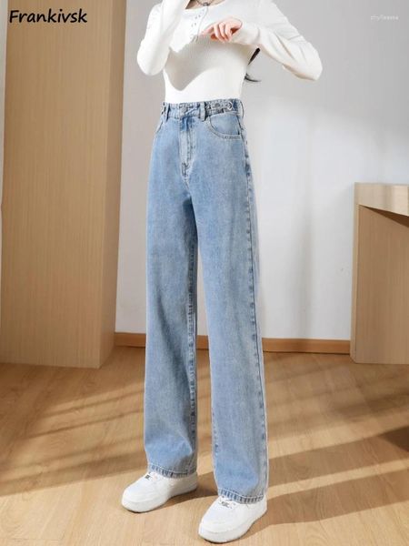 Frauen Jeans Einfache Frauen europäischer Stil Retro Freizeit Weitbein loser täglicher Knöchel Länge Frühling Sommer Harajuku Streetwear Trendy Jeans