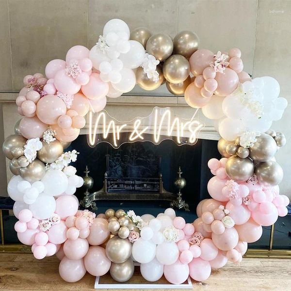 Decoração de festa 164pcs Champage Gold White Balloon Arch Garland Birthday Wedding Pink Baby Shower Bride To Be Ballons