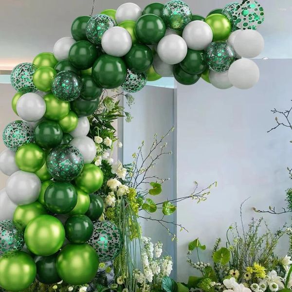Decorazione per feste 107pcs Green Series Festival Balloon circolare Arch Valentines Day Anniversary Birthday Children Bambini
