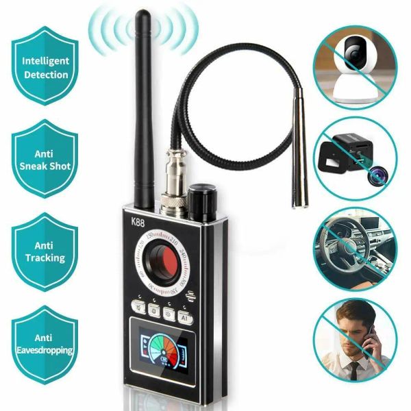 Ferramentas K88 Multifuncional AI Anti -Candid Detector de câmera LED Display Hunter Signal GPS Bug Mini Signal Lens Detectar gadgets sem fio