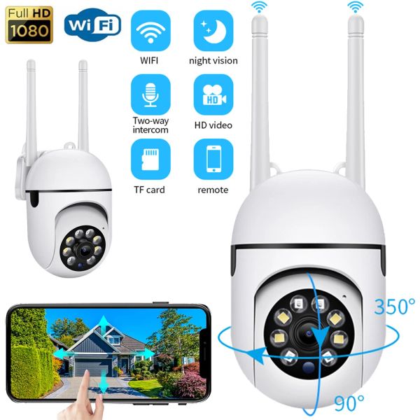 Monitörler 2MP PTZ WiFi IP Kamera 1080p HD Twoway Ses Gece Görüşü 2.4G Kablosuz Video Gözetim Güvenlik Kamerası CCTV Bebek Monitörü