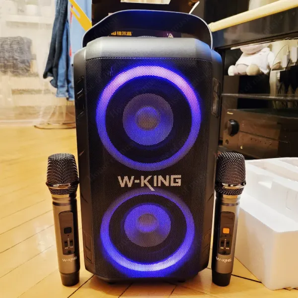 Alto -falantes wking t9 80w de alta potência ao ar livre rgb bluetooth alto -falante portátil subwoofer suporta tf cartão radio tws caga de som