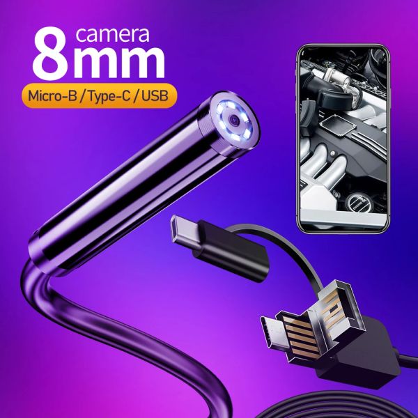 Kameras 3 in 1 USB -Endoskop wasserdichtes Endoskop Industrielles Endoskop HD -Kamera 3 in 1 typec USB -Videokompatible Android Phone Tablet