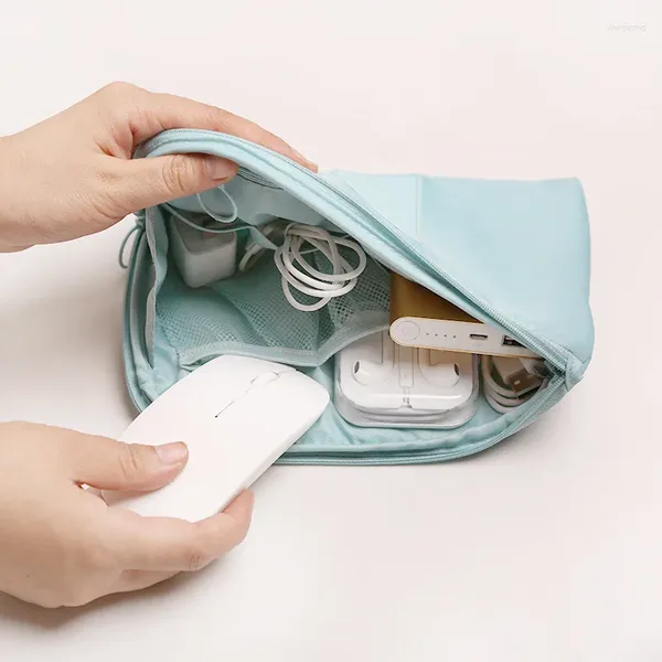 Aufbewahrungsbeutel Reisetasche tragbares kleines Kopfhörer USB -Kabel Organizer Gadget Hülle Kosmetische Zubehör