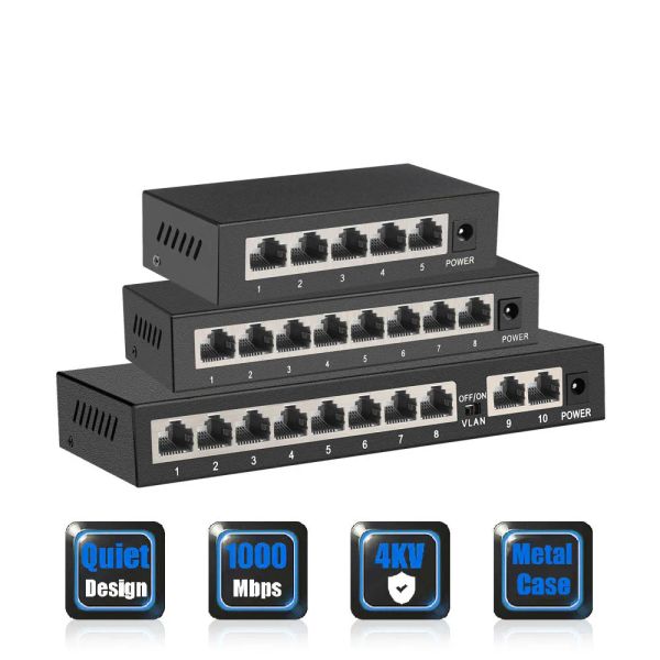 Маршрутизаторы Terow Switch Ethernet Gigabit Switch 8 10 порт 1000 Мбит / с.