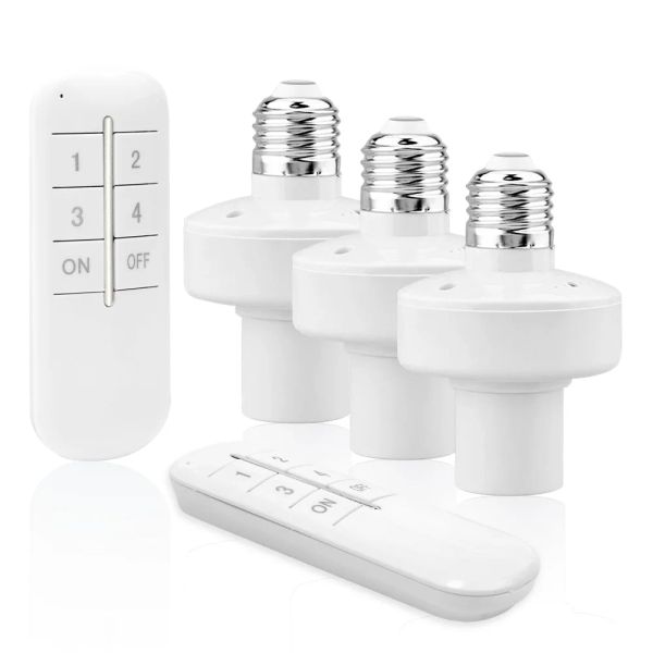 Plugs controle remoto sem fio interruptor inteligente e27 lâmpada de lâmpada 20m alcance 220v house house múltipla interruptor de luz e27 bulbo base soquete de soquete de luz