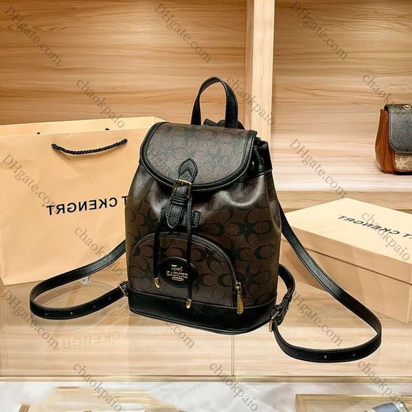 2024 Rucksack Marke Damen Bag Modetasche gedruckt echter Leder -Backpack Cowhide Minimalist Travel Rucksack Coachly Taschen 10a