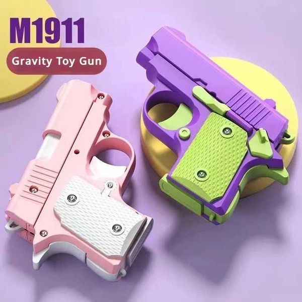 Toys de armas 3D Mini M1911 Modelo Toy Gun Gun Gravity Gun Carrot Gun Fidget Toys Kid Sress Releal Toy Presentes de Natal T240422