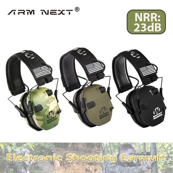 Blades Hight Quality for Walkers Razor Slim Shooting Protection Muffs com NRR 23 dB 2x Patches de bandeira rápida navio