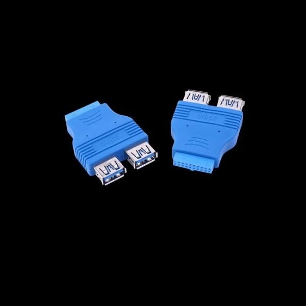 Blau Hochgeschwindigkeit USB 3.0 Motherboard 20pin zu Dual USB Motherboard Computer Expansion DIY Interface USB-Adapter