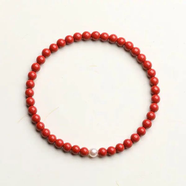 Strands Lii Ji Lucky Bracciale per donne e uomini Red Coral Pearl Bracciale Protezione Bracciale Amuleto coppia Bracciale Dropshipping