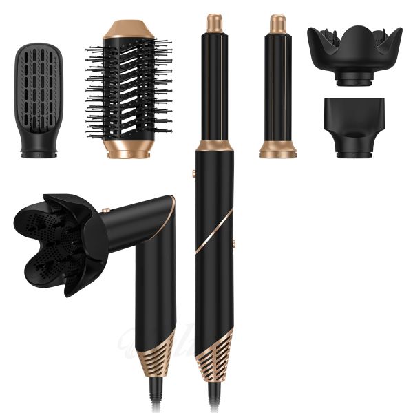 Secador 6 polegada de ar quente escova de ar quente Misador de cabelo dobrável aquecedor de cabelo elétrico Pincel arco de curling Wand Dobrando o secador de cabelo escova de cabelo