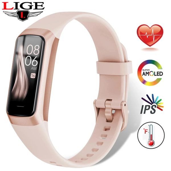 Orologio lige nuove donne smart orologio uomini smartband temperatura smartwatch tracker pressione sanguigna sport bracciale intelligente per donne