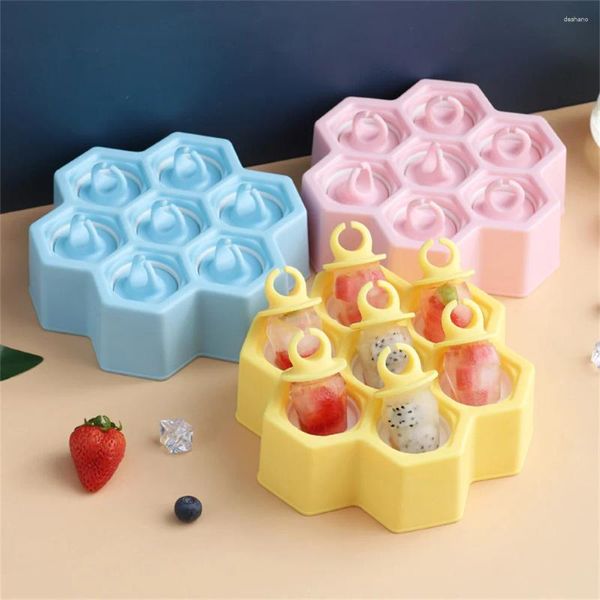 Pişirme Kalıpları Ub-Format Popsicle Box Tpr Anti-Drop Yeniden Kullanılabilir Yaratıcı Honeycomb Modern Basitlik Dondurma Araçları Kafes Yumuşak Tutkal