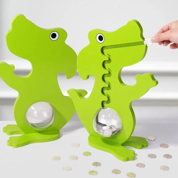 Kids Money Banks Dinosaur Shaped Piggy Bank Transparent Piggy Bank Vendo moedas Creative Fun Coin Box Money Banks 240408