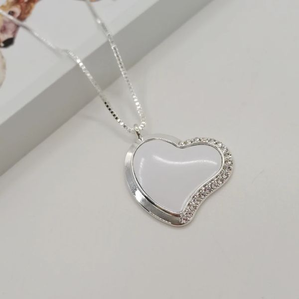 Ожерелья Сублимация пустые ожерелья сердца подвески с буровым ожерельем подвесной тепло