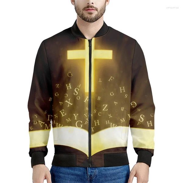 Herrenjacken Christian Holy Bibel 3d gedruckte Reißverschluss Männer Frauen Frühling Herbst Sweatshirt Casual Lose Bomber Jacke Langarmant