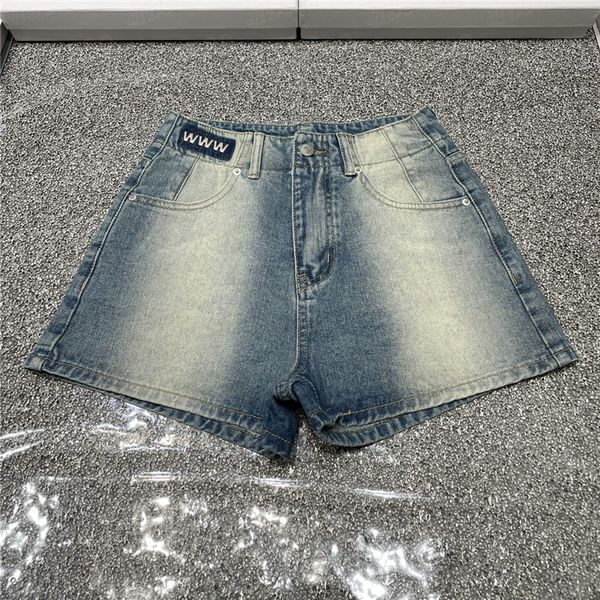 Градиентные короткие брюки Джинсы для женщин -дизайна талия джинсовые штаны высокий класс мини -шорт -шорты уличная одежда