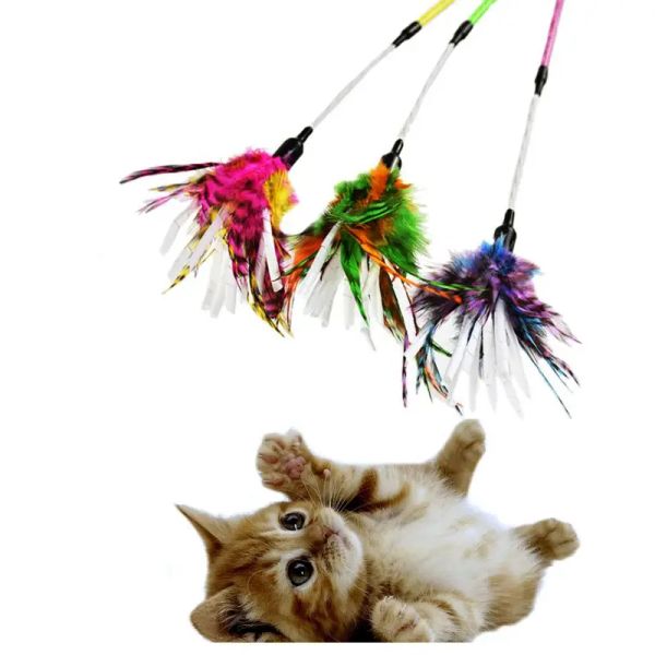 Brinquedos de papel gato de lã de lã de lã provocação de penas de gato bastão popular parafuso de pussada de gato brinquedos de gato de gato