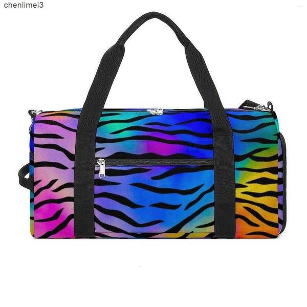 Bolsas ao ar livre Tigre Stripes Sports Sports Abstract Print Print Weekend Sapatos de ginástica homens Mulheres fitness bolsas de fitness