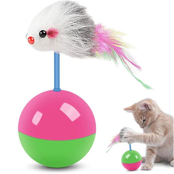 Toys New Cat Toys Set Mouse Not Tumbler Diversão provocando gatos e cães auto -altos brinquedos de animais de estimação conjunto de brinquedos provocando brinquedos de gato