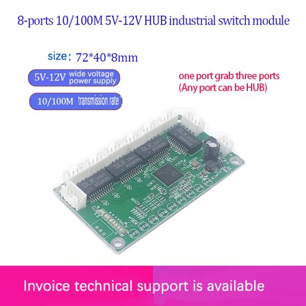 Switches Fast Switch Mini 8 Port -Ethernet -Tap -Schalter 10 / 100mbit / s Netzwerkschalter Hub -PCB -Modulplatte für das Systemintegrationsmodul