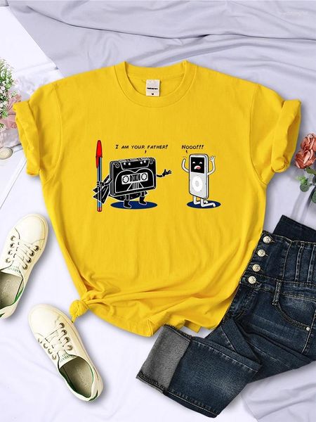 Frauen T-Shirts Lustige Musikspieler Design Shirt Frau bequeme kreative T-Shirt Modes Streetstyle Tops Persönlichkeit Sommer-T-Shirts