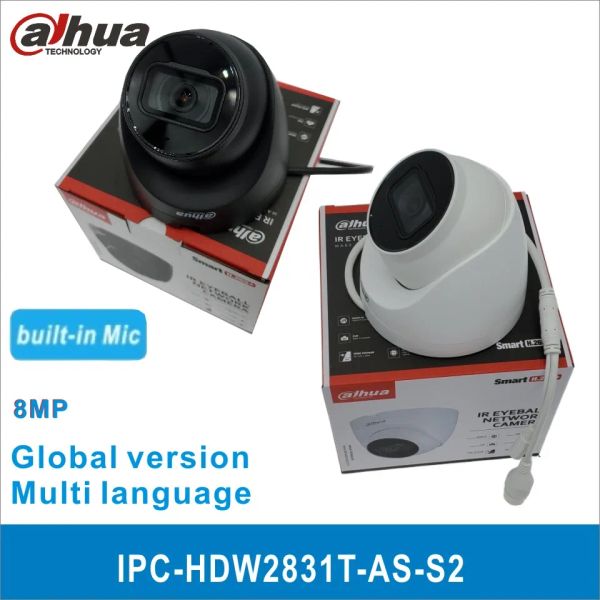 Lens Dahua ipchdw2831tass2 8MP Poe Camera Camera Mic Mic SD -слот IP67 IR 30M IVS WDR Starlight Camera