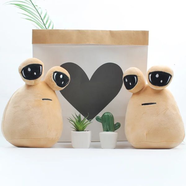 22cm My Pet Alien Pou Pluxus Toy Furdiburb Emoção Alien Plushie Palhada Animal Pou Doll Kids Favor Game Plush Birthday Gifts 240422