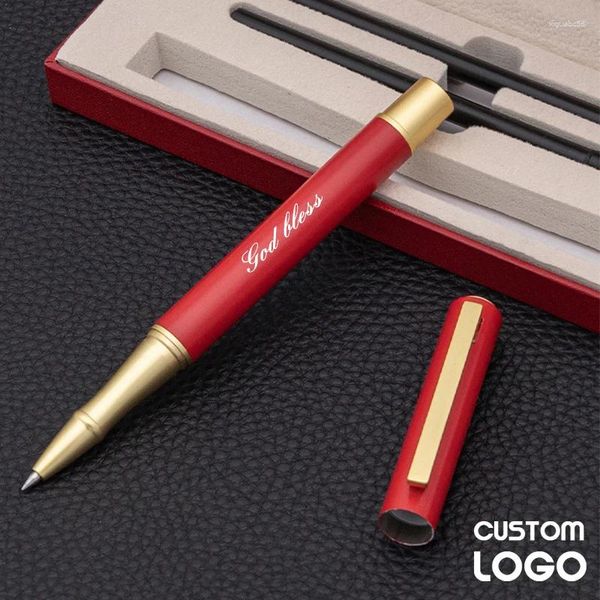 Высококачественная китайская красная металлическая гель-ручка персонализированное настраиваемое логотип