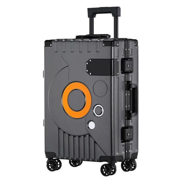 Koffer Travel Spinner Gepäck 20/22/24/26 Zoll Aluminium Rahmen Rolling Koffer Mann Frauen Modentrolley Case Business Boarding Box