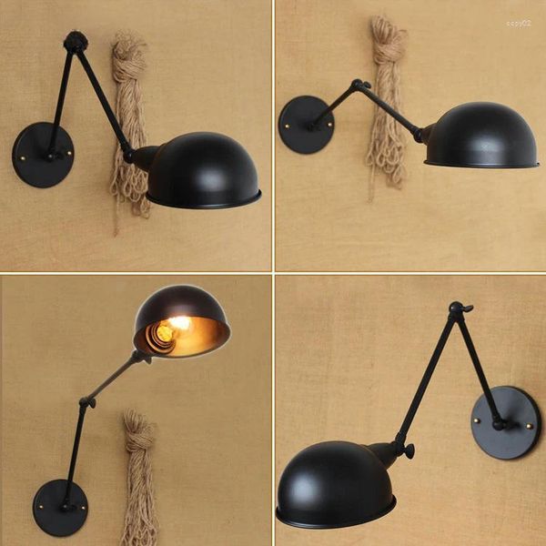 Lampada a parete Vintage Scone E27 Loft American American Retro Retro Lights Antique Industrial Freeture camera da letto