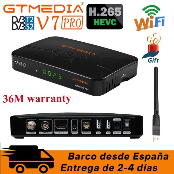 Приемные декодер Gtmedia V7 Pro DVB S2/S2X/T2 TUNER Tuner приемник с USB Wi -Fi Free H.265 HEVC 10BT PK GTMEDIA V7 PLUS/V7 S2X FAST FAST