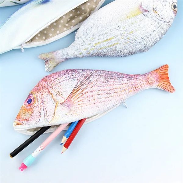 BASSE 1 PC KAWAII PESCE PASCINIO Case di simulazione simulazione del tessuto di simulazione Penna Penna Penna Penna di grande capacità FORNITO