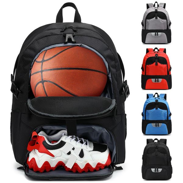 Taschen Unisex Basketball -Rucksack wasserdichte Laptop -Rucksack mit Schuhenfach mit Seitengitter -Taschen Fit Boys Girls in alle Sportarten