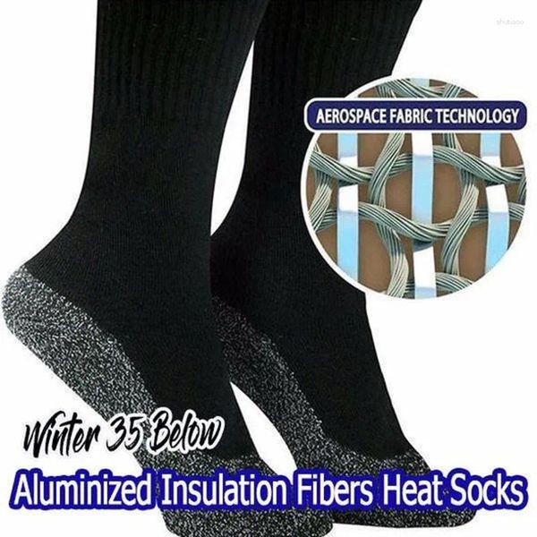 Мужские носки 2024 Dropshiping Winter 35 под алюминизированными волокнами Держите ноги теплыми и сухими мужчинами Женщины алюминиевые носки для волокна подарки Рождество