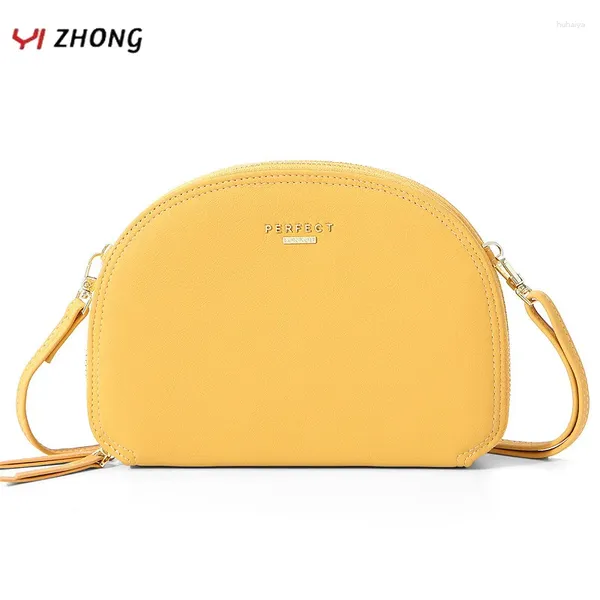 Bolsa yizhong couro zíper duplo bolsas e bolsas femininas sacolas designer de luxo Satchels de sela simples ombro de grande capacidade