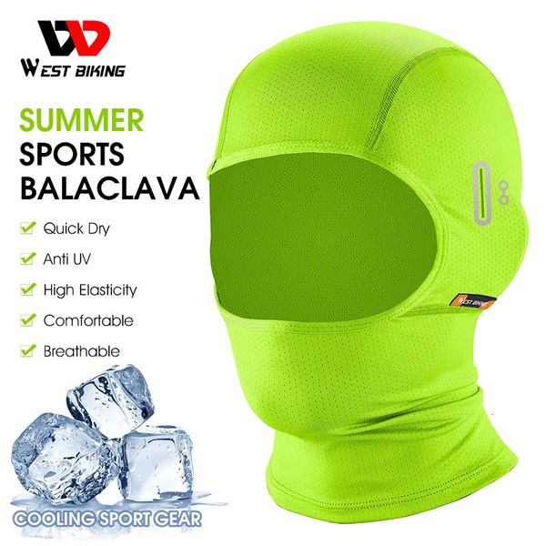 Westbike Sommer Motorradfahrrad Feuchtigkeits-Wicking Balaclava UV Schutz Atmungsfreie Lauffischerkappen Kühlung Sportgetriebe 240422