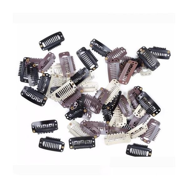 Haarverlängerungsclips Bogenclip schwarz braun weiß 100 Stück Hochqualität in Drop -Lieferprodukten Zubehör Werkzeuge Dhadr