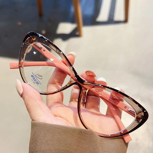 Occhiali da sole TR90 Frame di occhiali Vintage Anti Blu Light Eye Gat Eyes Women Designer Ladies Myopia Prescrizione Frame ottiche