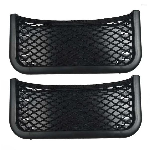 Organizador de carros 2pcs tronco traseiro de armazenamento de bagagem de bagagem de nylon titular de rede elástica para van pickup SUV MPV Organizador 252x120mm Útil