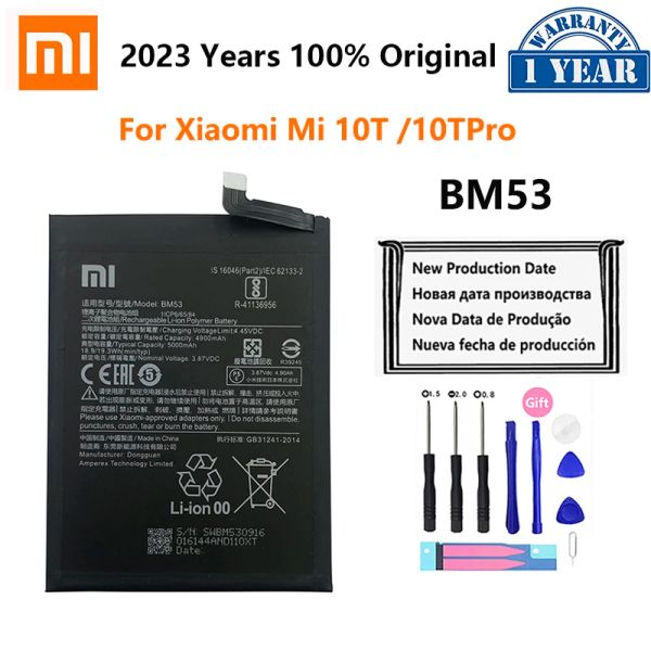 Sacos 100% Original BM53 5000mAh Bateria de telefone para Xiaomi Mi 10t Pro 10tpro celular Bapas de substituição de celular Bateria