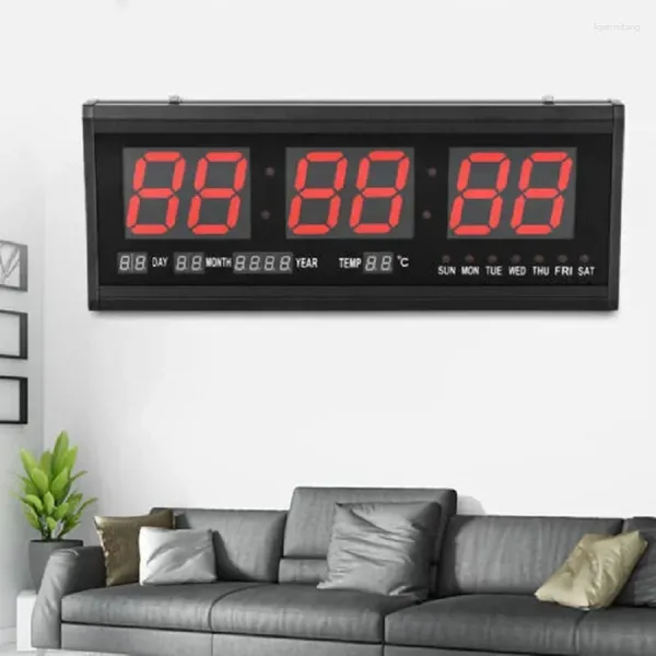 Walluhren Red Digital LED Clock Senior Watch Office Wohnzimmer Display Datum Elektronik Küche Küche