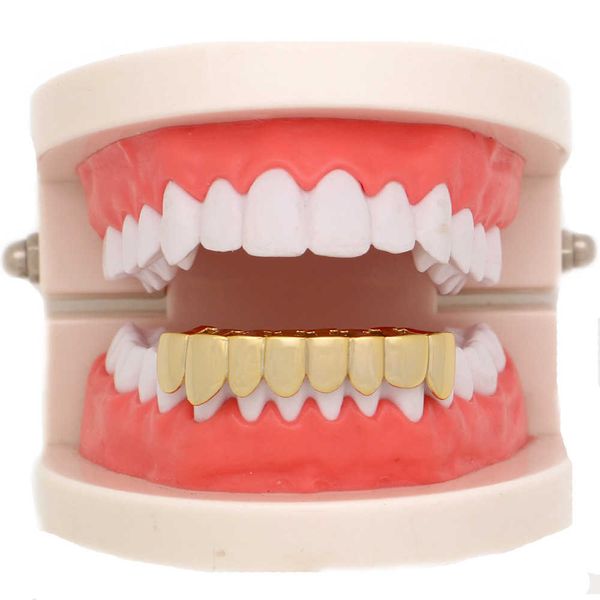 18k Electroplati Irregolare otto denti lisci denti inferiori Vampiri Denti hip hop denti Grillz Halloween Gioielli