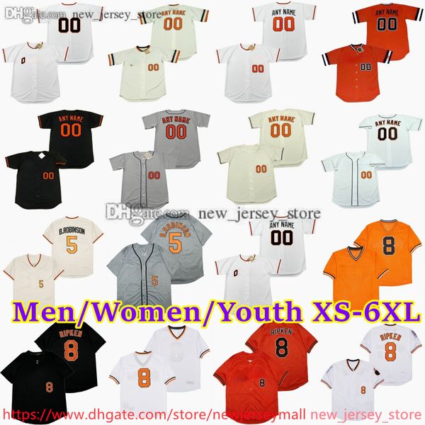 Custom XS-6XL Movie Throwback Baseball Jersey 8 Calripken Jr. 5 Brooksrobinson Robertoalomar Mikeflanagan Davemcnally Markbelanger Garoldbaines Jerseys