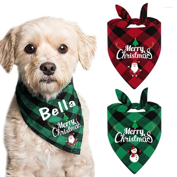 Собачья одежда Рождественская зона треугольника шарф с двусторонним доступным пледа