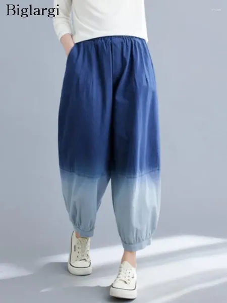 Jeans femminile oversize autunno harem pantalone donne sciolte cravatta coreana da donna pantaloni in modo casual donna 2024